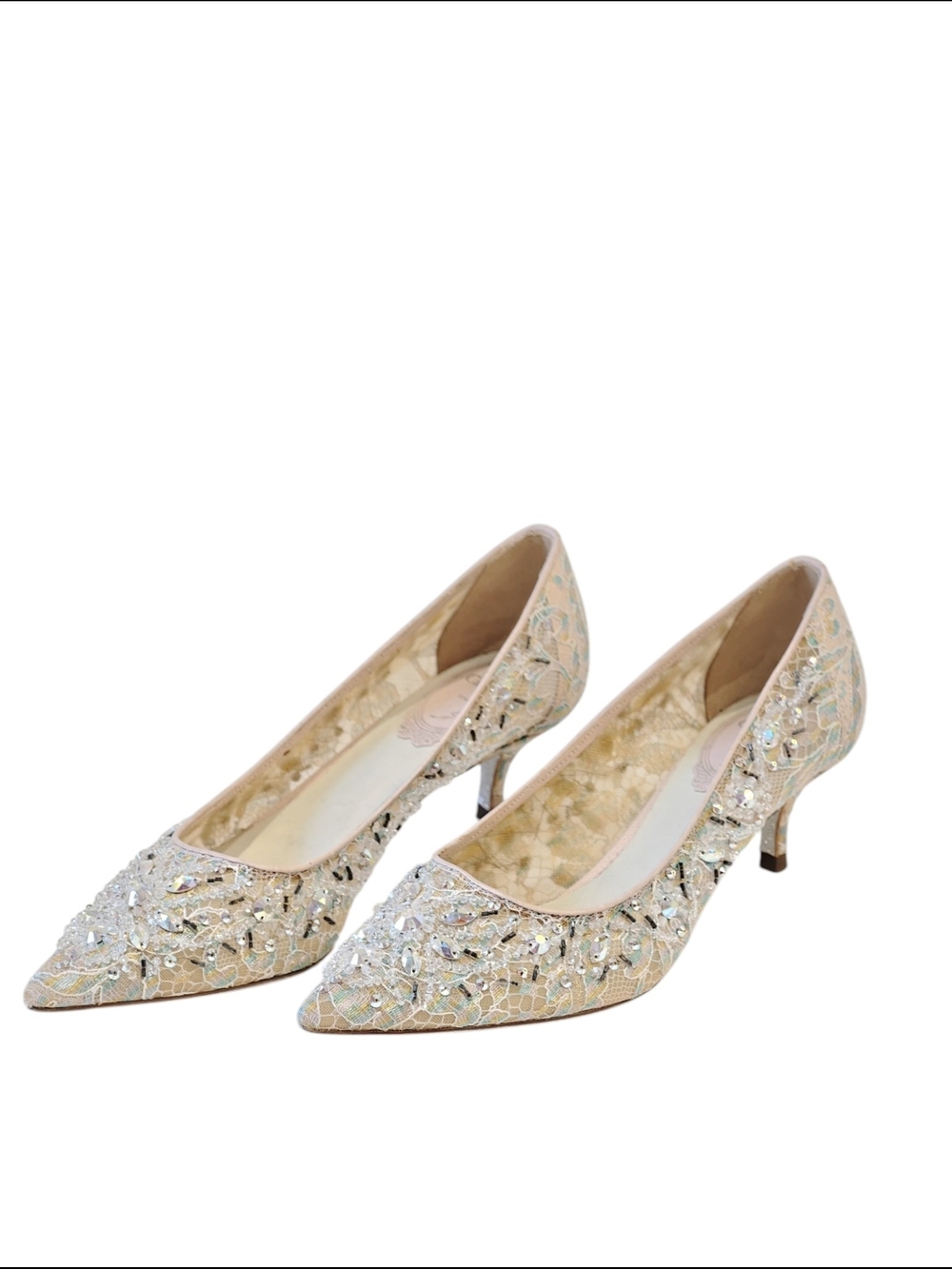 RENE  CAOVILLA Cinderella Crystal Lace Pumps